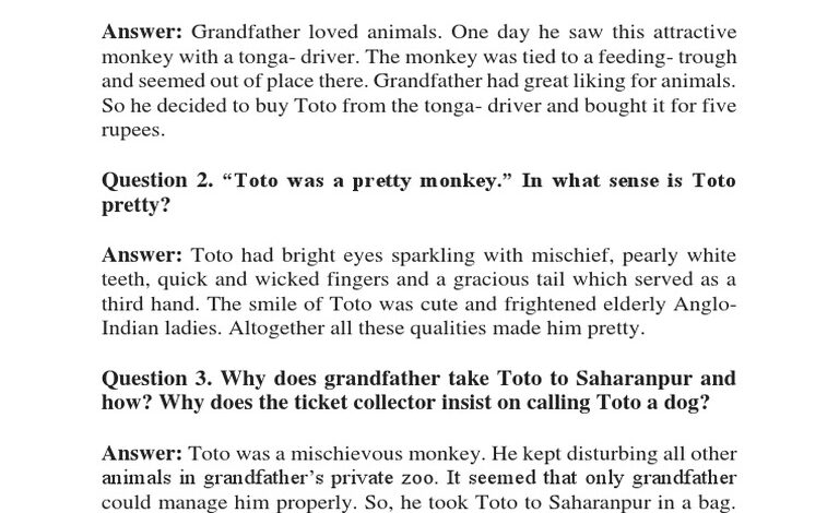 How Does Toto Come to Grandfather'S Private Zoo